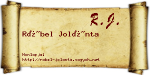 Rábel Jolánta névjegykártya